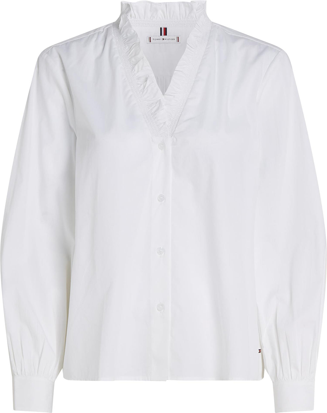Poplin Ruffle Bluse