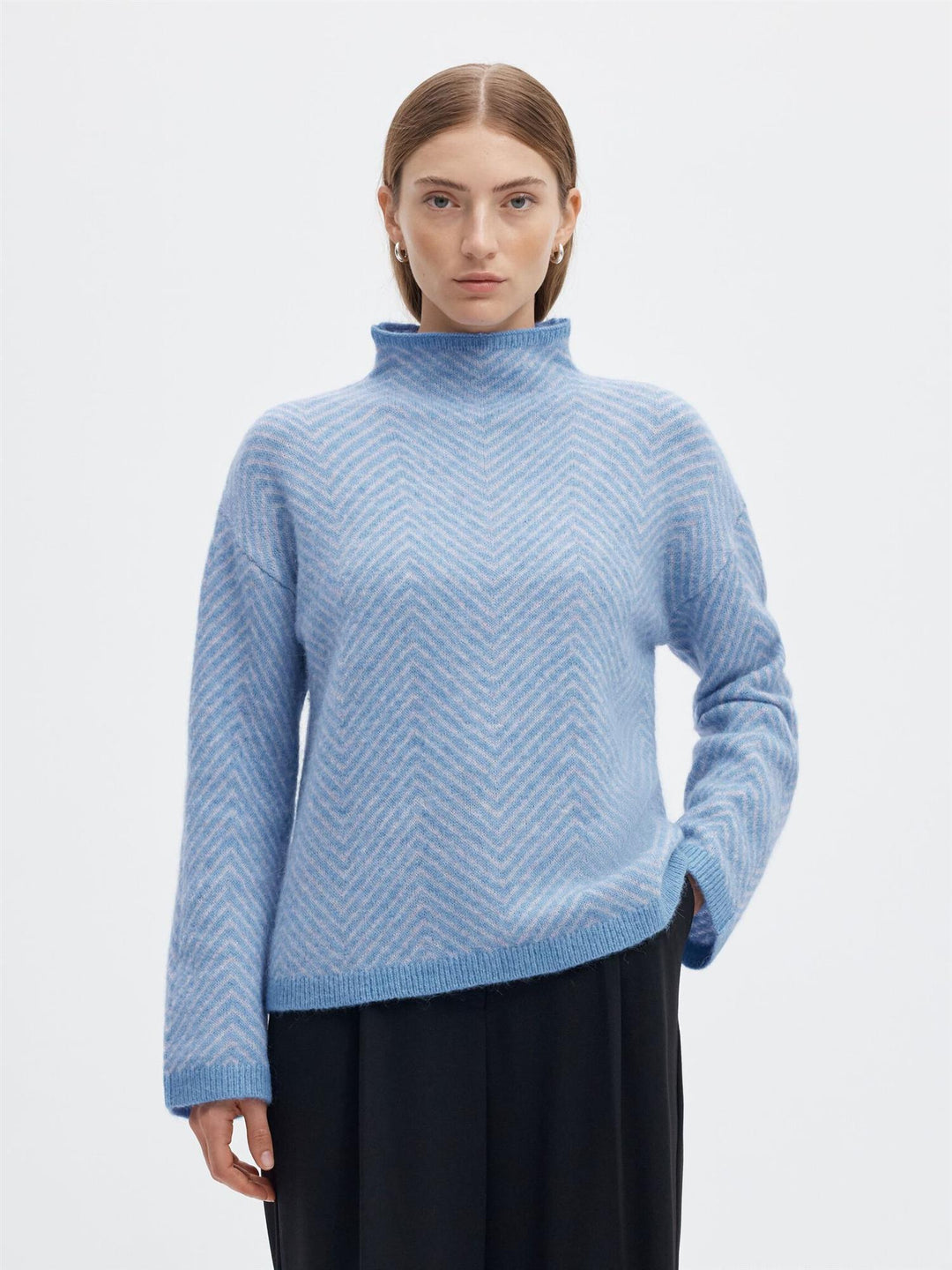 Lulu Ls Herringbone Knit High Neck