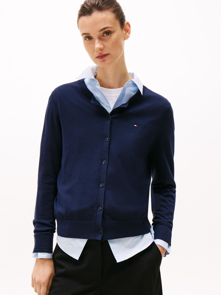 Jersey Fine C-Neck Cardigan