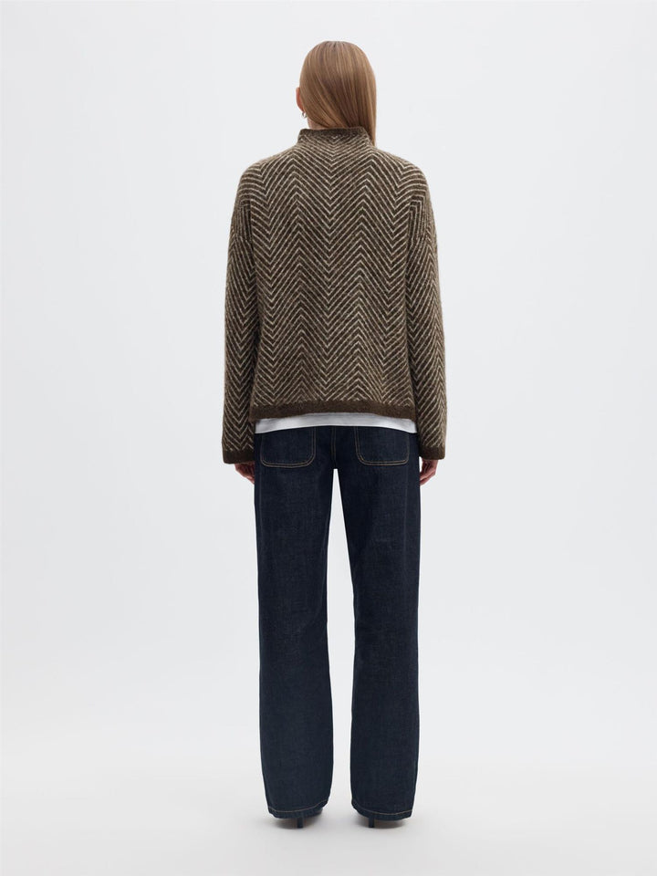 Lulu Ls Herringbone Knit High Neck