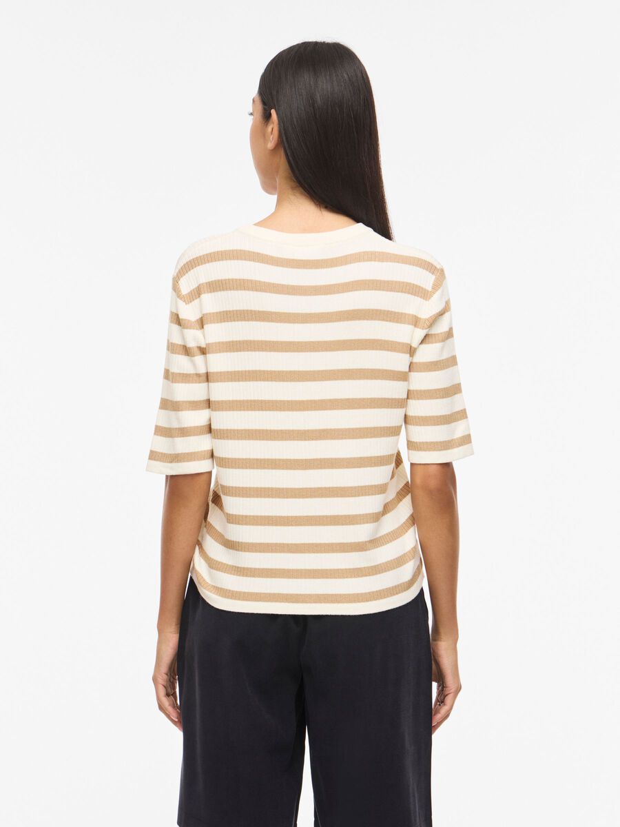 Vizicha 2/4 Button Stripe Cardigan