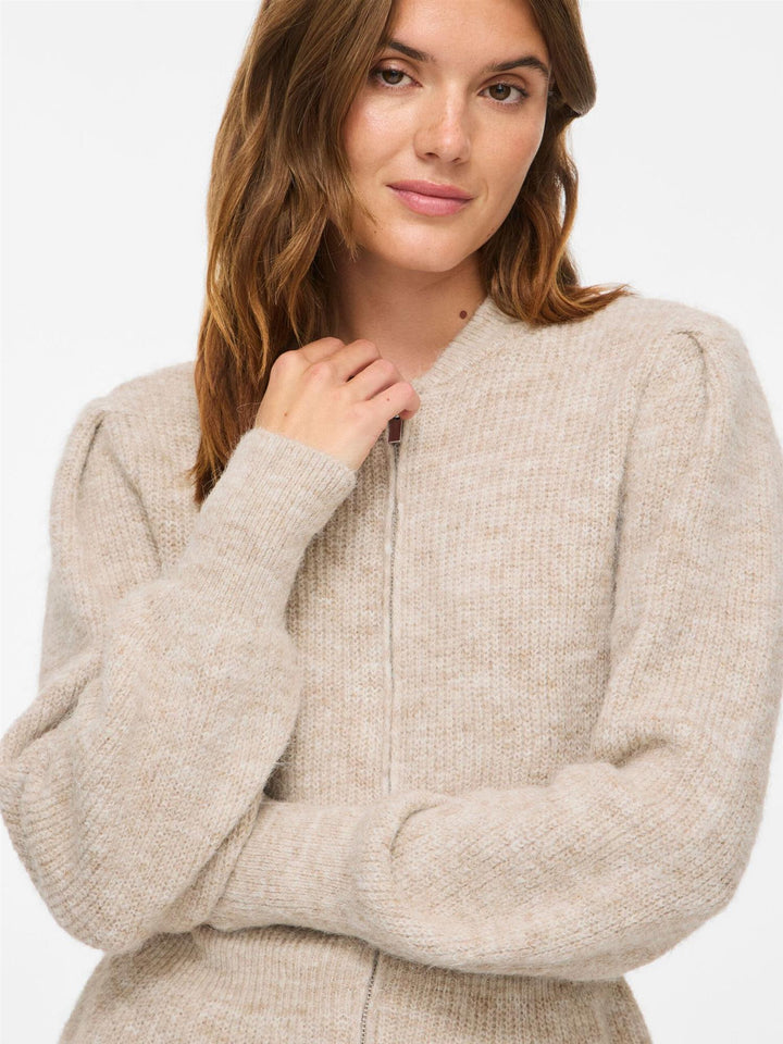 Vigracie Peplum Zip Knit Cardigan