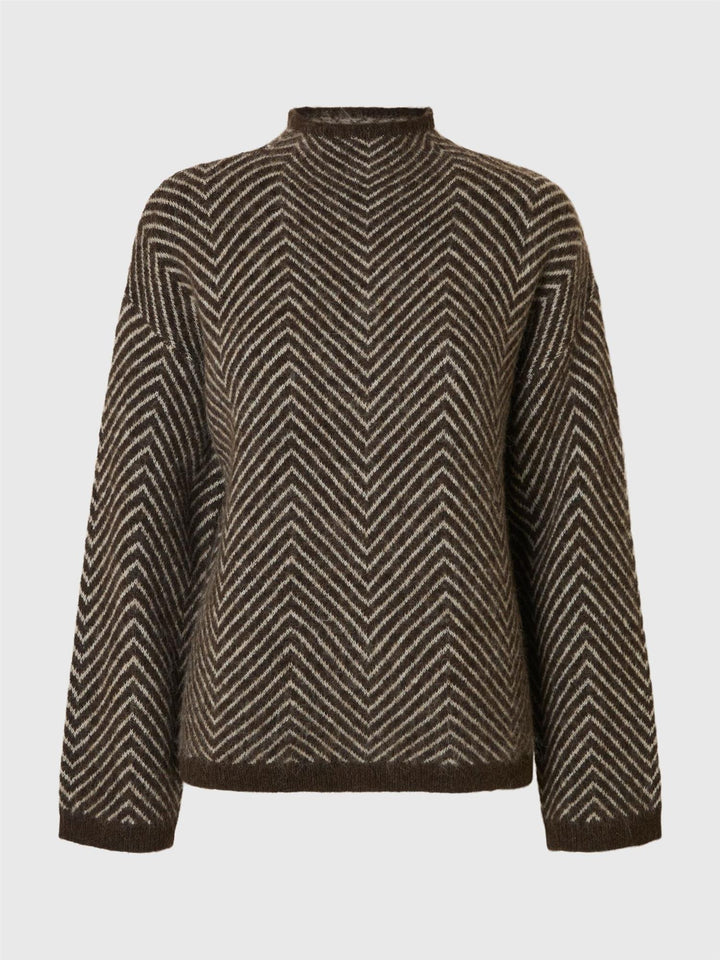 Lulu Ls Herringbone Knit High Neck