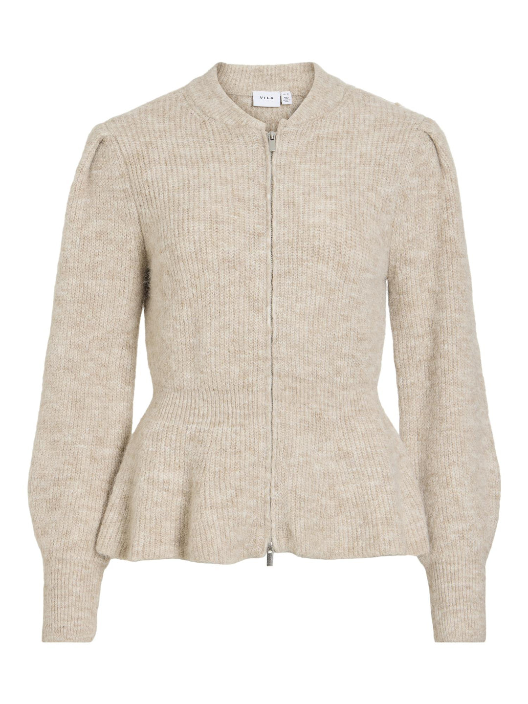 Vigracie Peplum Zip Knit Cardigan