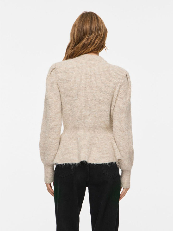 Vigracie Peplum Zip Knit Cardigan