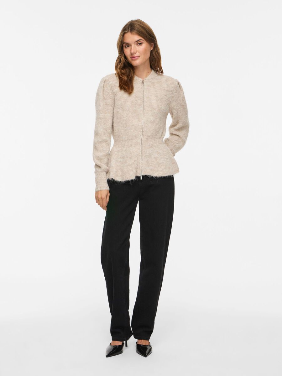 Vigracie Peplum Zip Knit Cardigan