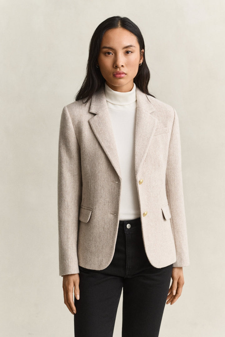Slim Herringbone Blazer