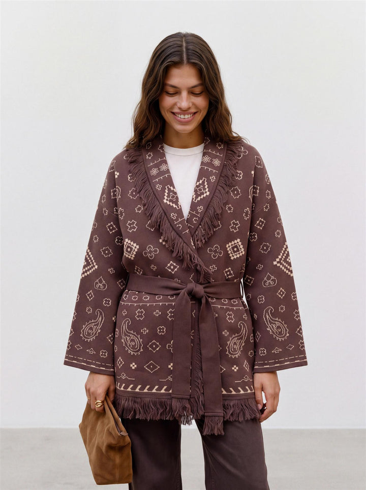 Vmscarlett Tassel Jacquard Cardigan