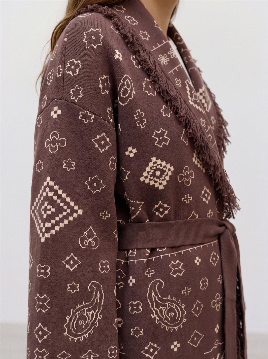Vmscarlett Tassel Jacquard Cardigan