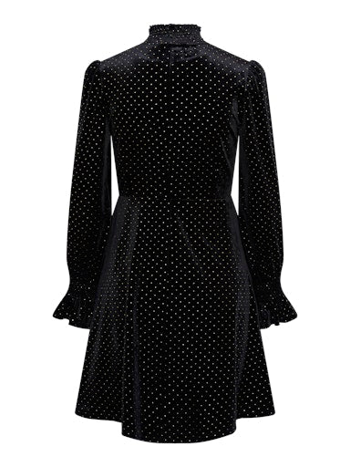 Yasriva High Neck Velvet Dress