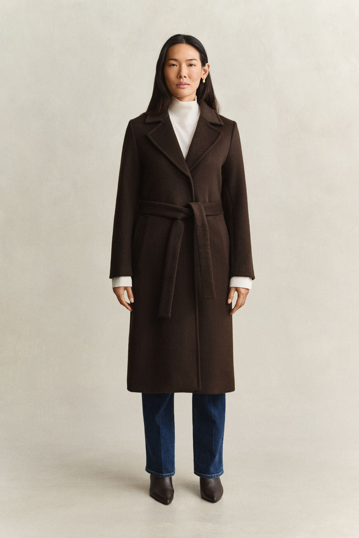 Belted Wool Blend Coat