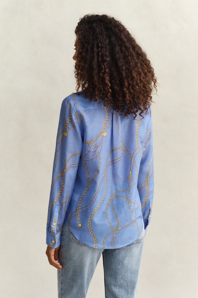 Printed Bomull Silke Bluse