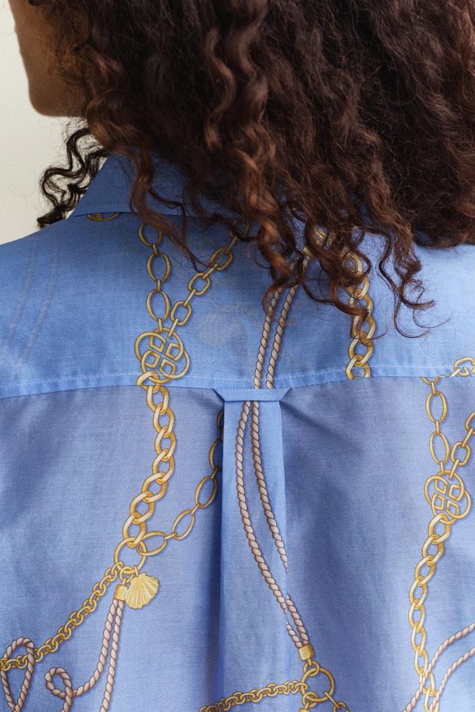 Printed Bomull Silke Bluse
