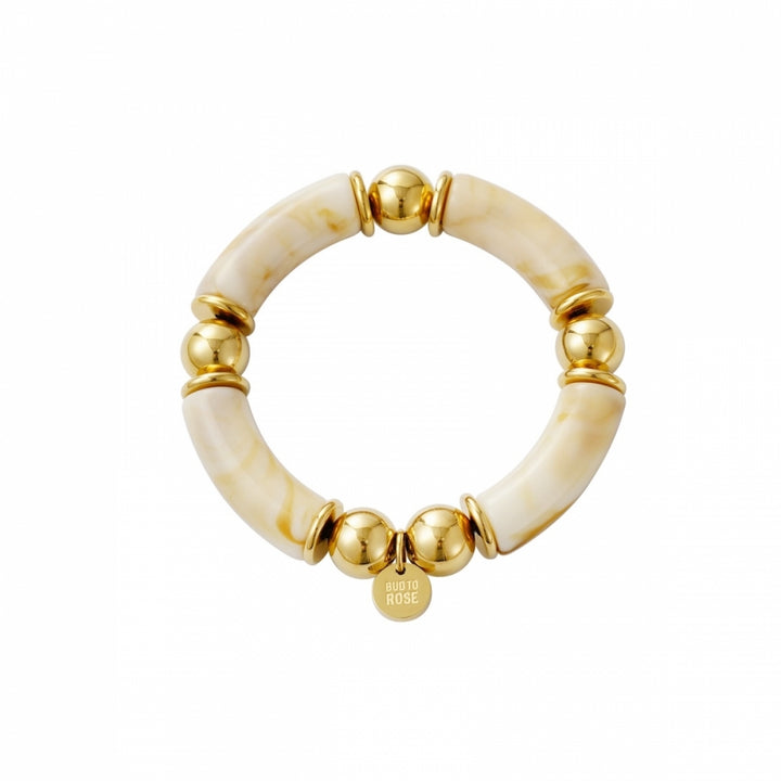 Brooks Beads Resin Bracelet Ivory/Gold