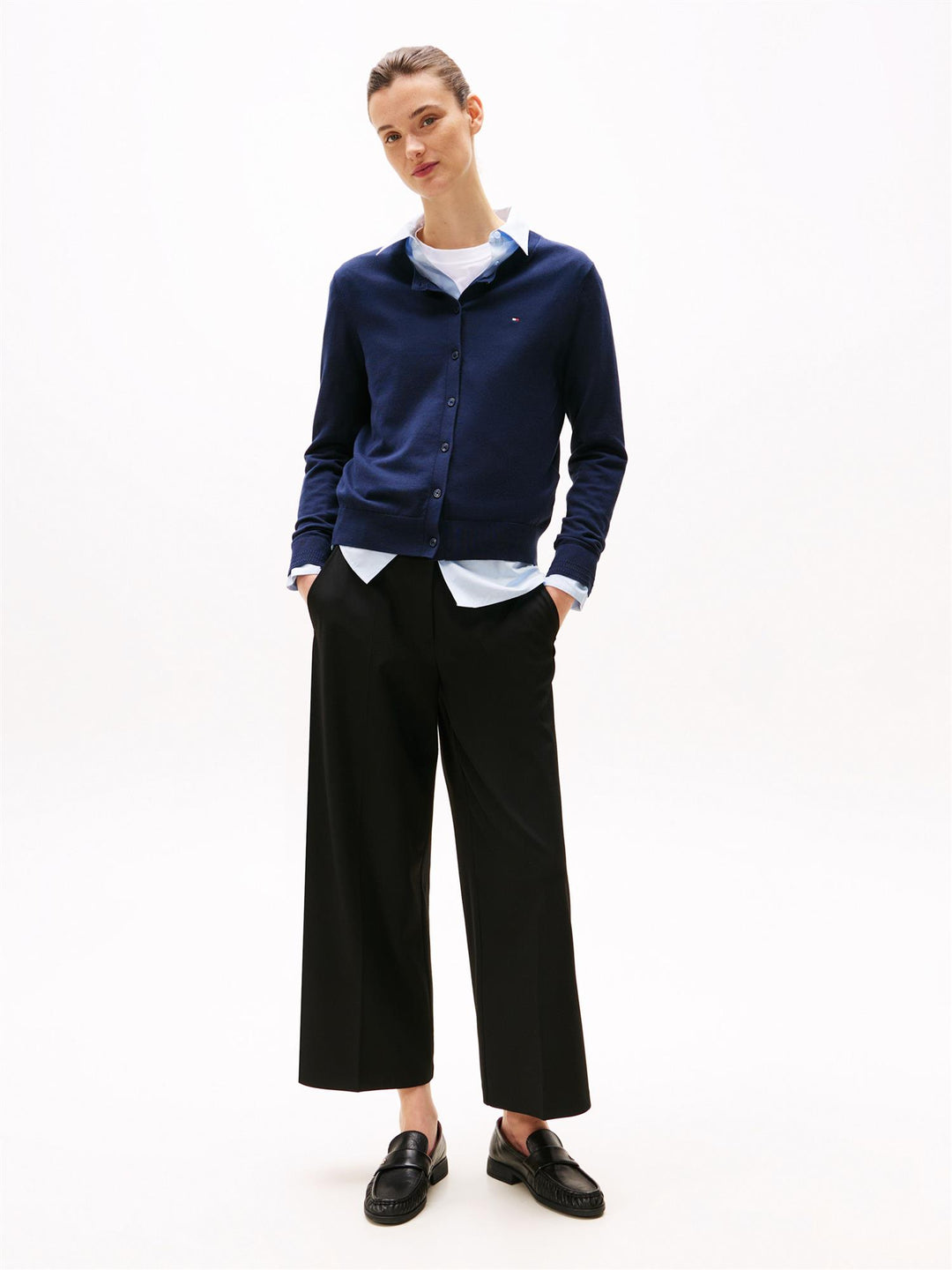 Jersey Fine C-Neck Cardigan