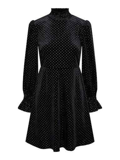 Yasriva High Neck Velvet Dress