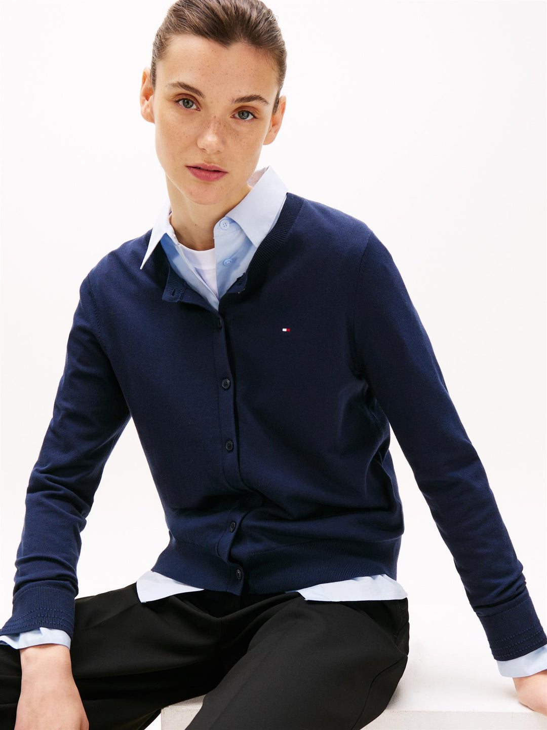 Jersey Fine C-Neck Cardigan