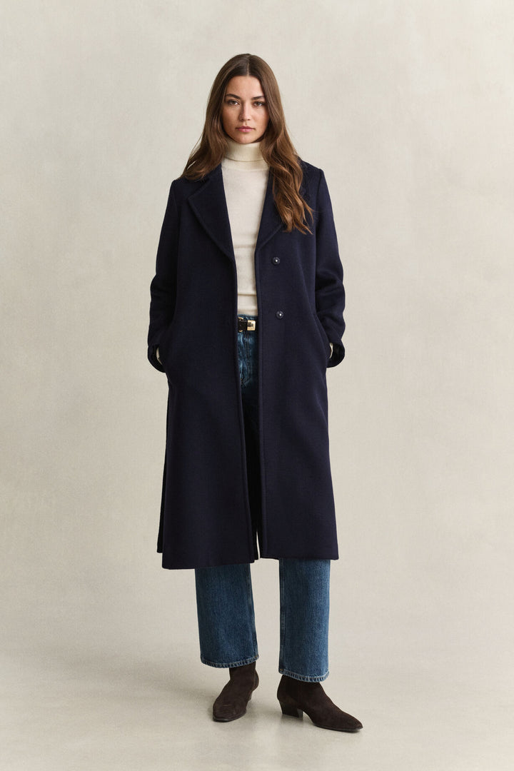 Belted Wool Blend Coat