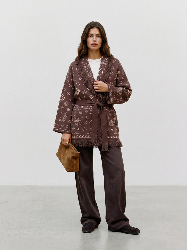 Vmscarlett Tassel Jacquard Cardigan