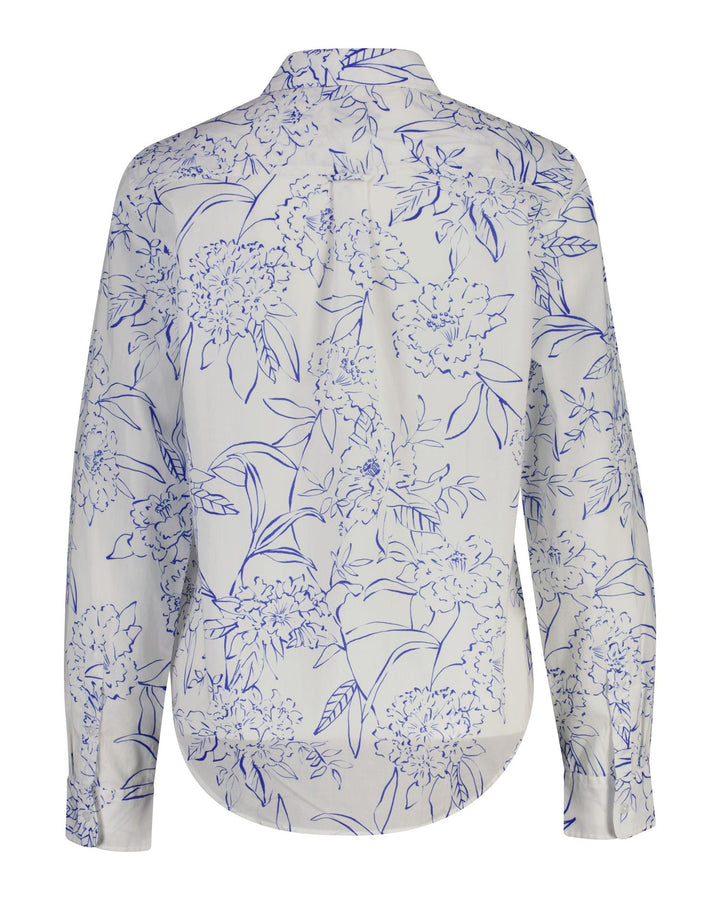 Floral Print Voile Bluse