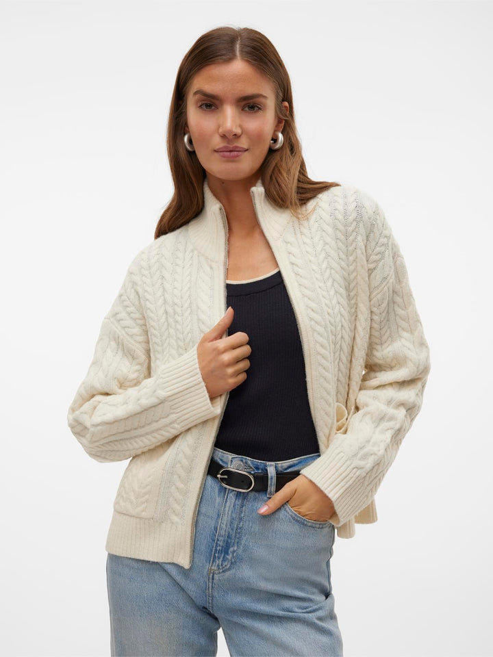 Vmesther Highneck Zip Cardigan