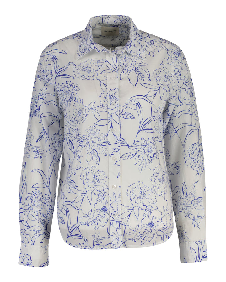 Floral Print Voile Bluse