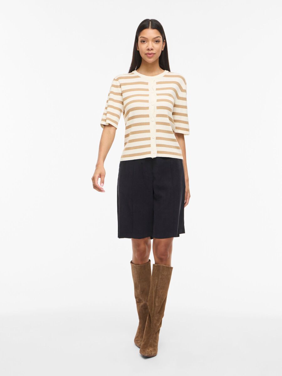 Vizicha 2/4 Button Stripe Cardigan