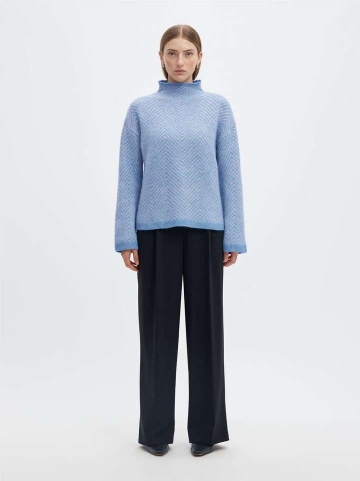 Lulu Ls Herringbone Knit High Neck