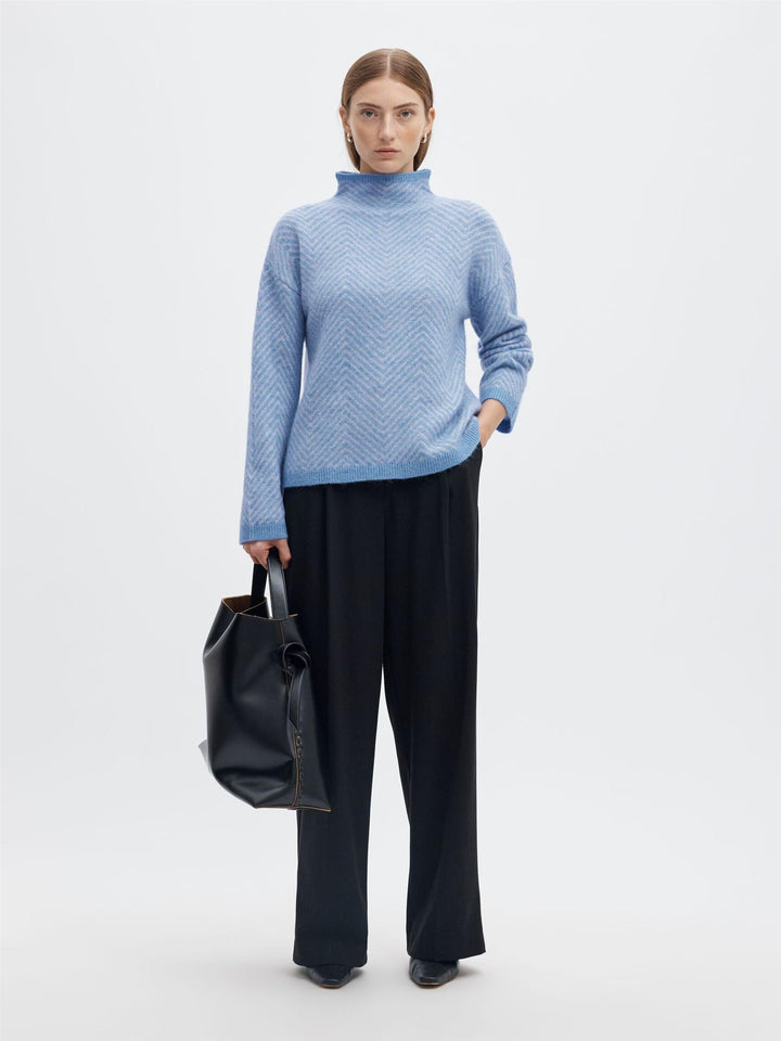 Lulu Ls Herringbone Knit High Neck