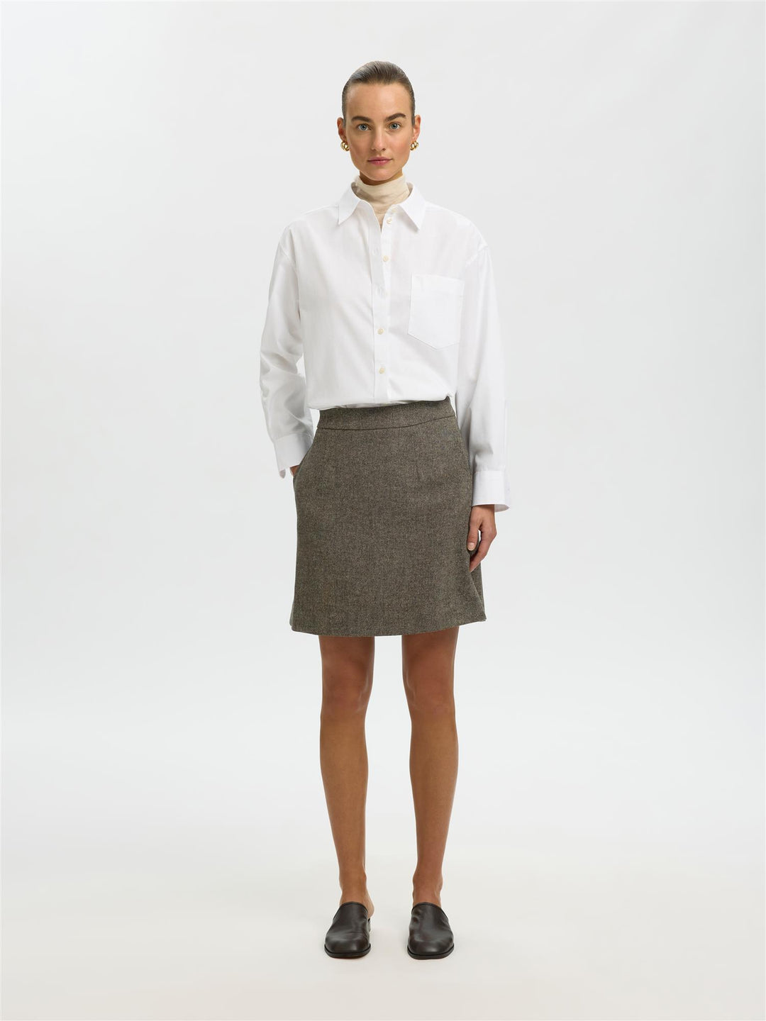 Slwreeda Wool Blend Short Skirt
