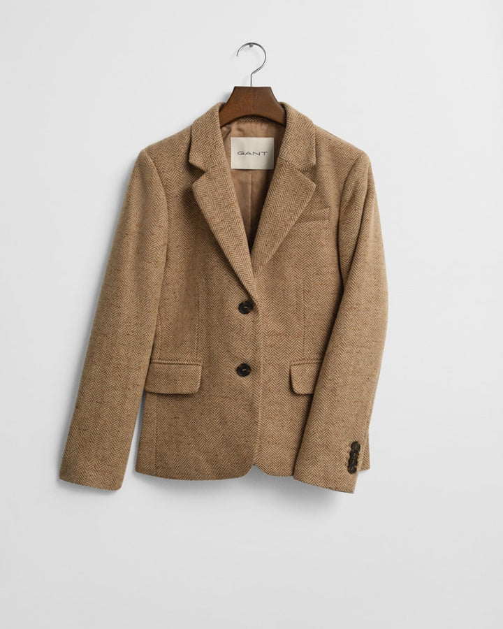 Slim Wool Herringbone Blazer