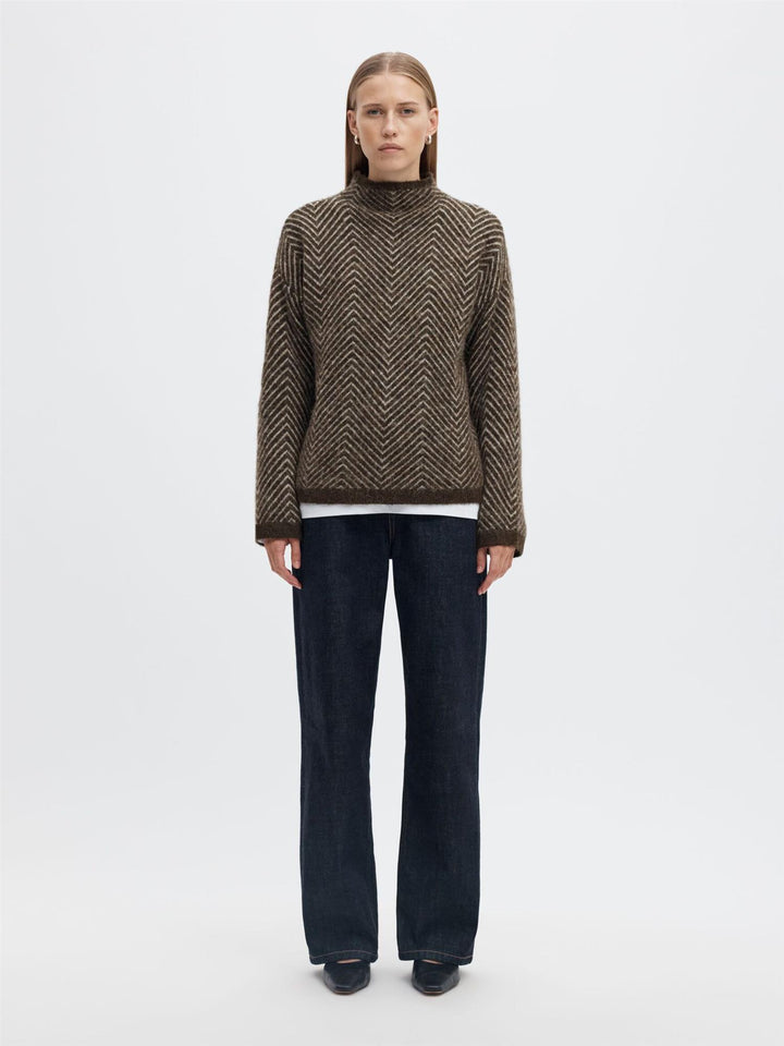 Lulu Ls Herringbone Knit High Neck