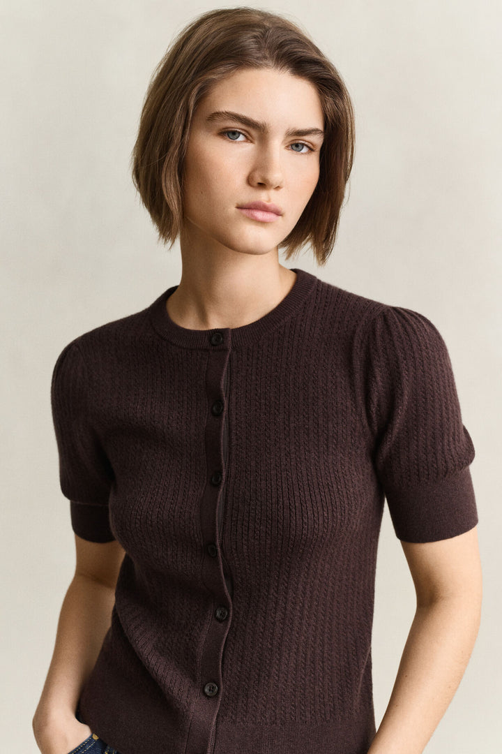 Mini Cable C-Neck Cardigan