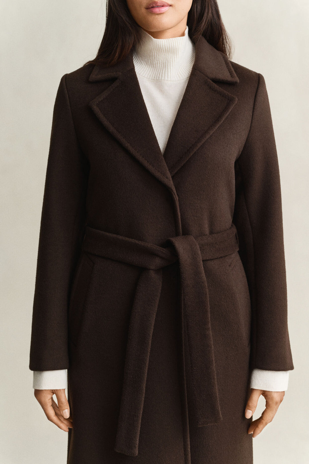 Belted Wool Blend Coat