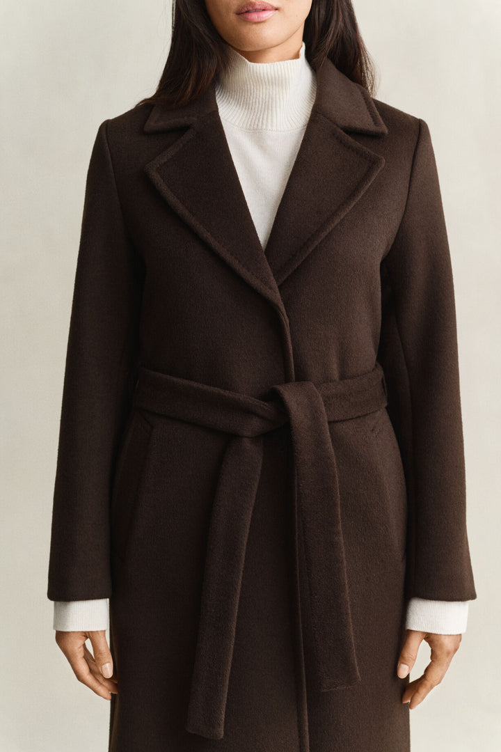 Belted Wool Blend Coat