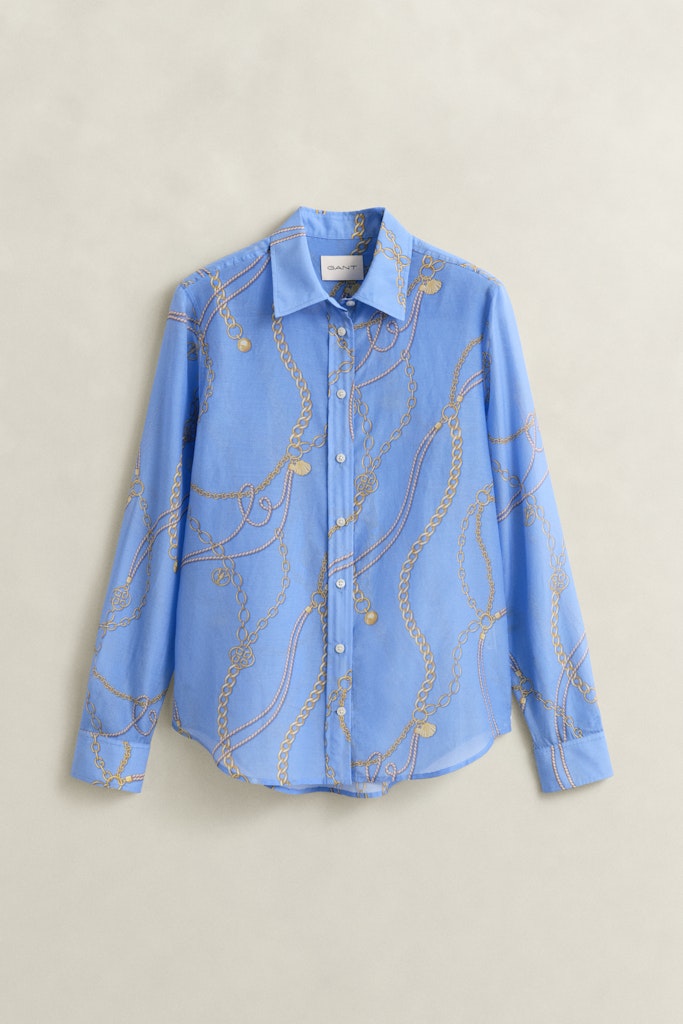 Printed Bomull Silke Bluse