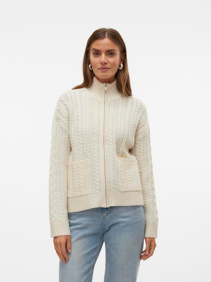 Vmesther Highneck Zip Cardigan